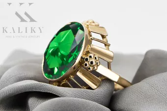 Vintage Jewlery Ring Emerald 14K Yellow gold vrc043y
